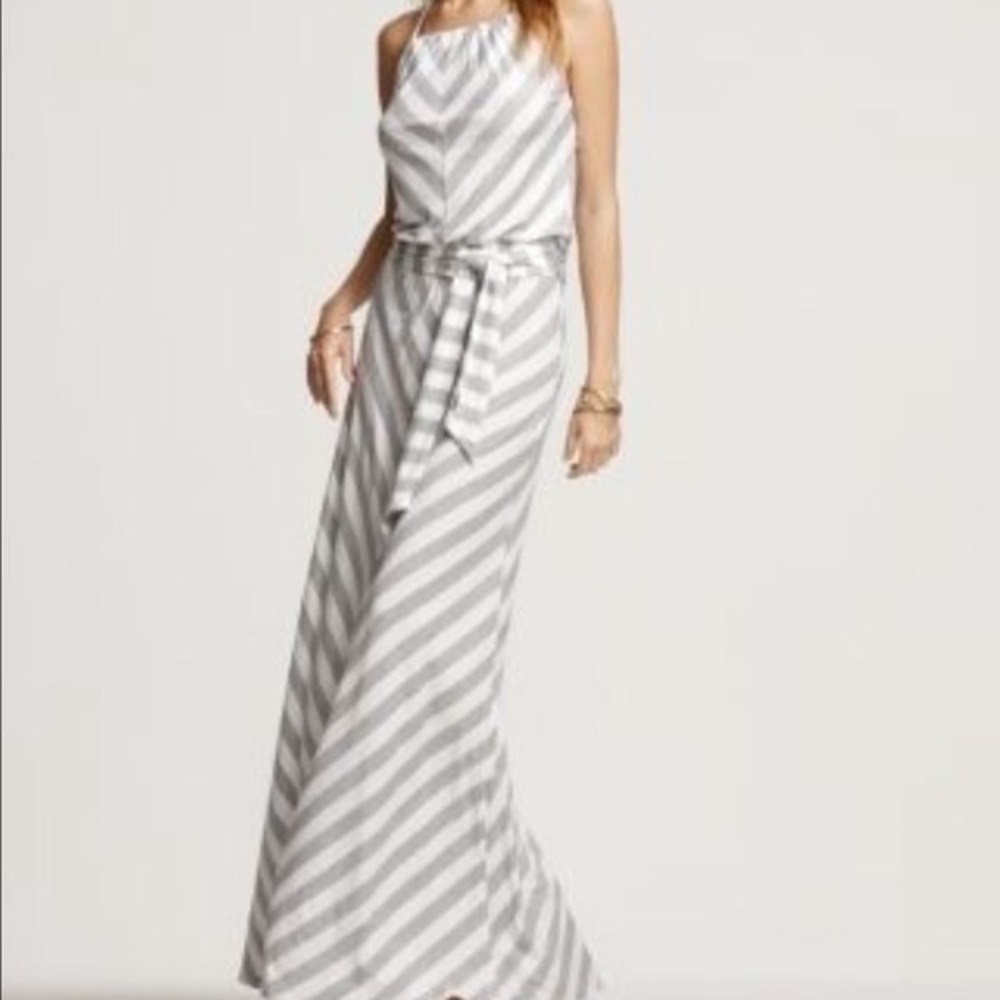 Michael Stars Striped Maxi Halter Dress